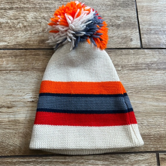 Vintage Smiley Sparks Wool Ski Hat Pom Pom Size OS Made in USA Beanie - Picture 2 of 7